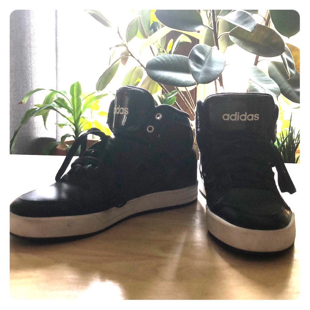 Adidas High-Tops w/ Leopard Accent Sz 8.5